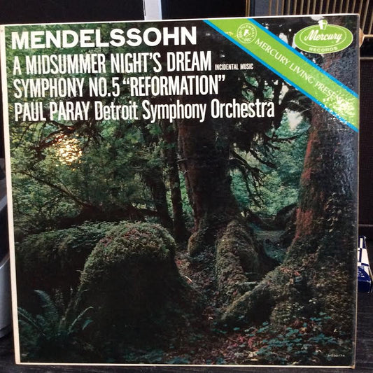 Felix Mendelssohn-Bartholdy : Paul Paray, Detroit - A Midsummer Night's Dream, Incidental Music; Symphony No. 5 "Reformation" (VINYL) | Near Mint (NM or M-)-Music History