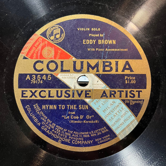 Eddy Brown (2) - HYMN TO THE SUN / SONG OF INDIA (78RPM 10") | Very Good Plus (VG+) Generic-Music History