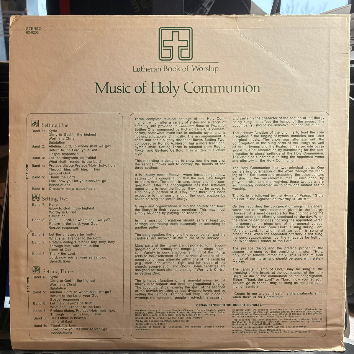 Various - Lutheran Book Of Worship - Music Of Holy Communion (VINYL) | Very Good Plus (VG+) Excellent (EX)-Music History