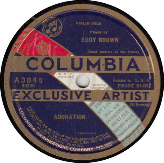 Eddy Brown (2) - Adoration / Forsaken (78RPM 10") | Very Good Plus (VG+) Generic-Music History