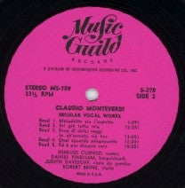 Claudio Monteverdi, Hugues Cuénod, Daniel Pinkham, - Secular Vocal Works | Very Good Plus (VG+) Near Mint (NM)-Music History