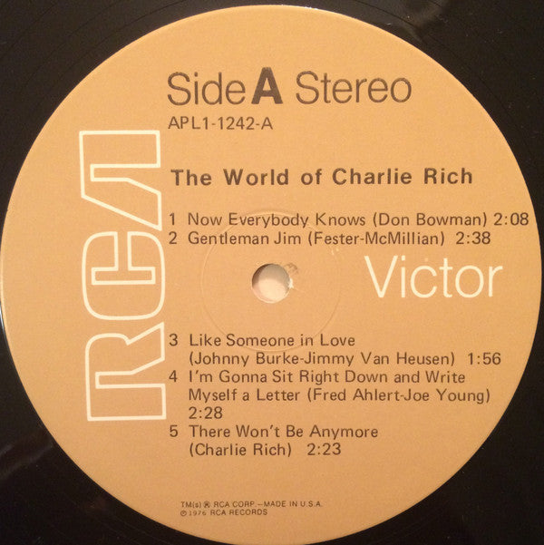The World Of Charlie Rich / Now Everybody Knows | Mint (M) Near Mint (NM)-Music History