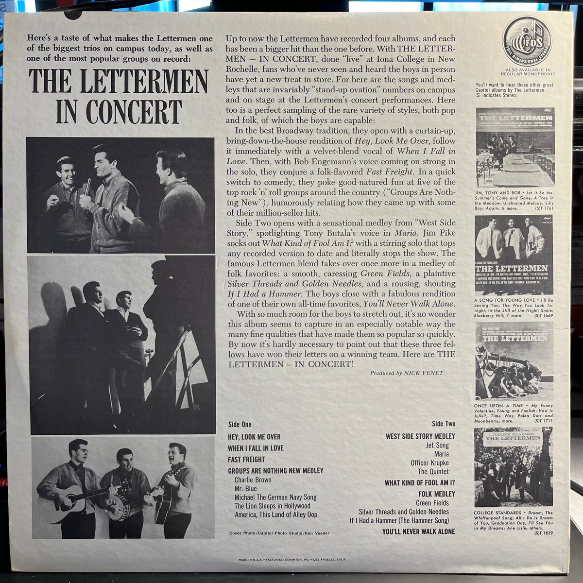 The Lettermen - The Lettermen In Concert | Near Mint (NM) Near Mint (NM)-Music History