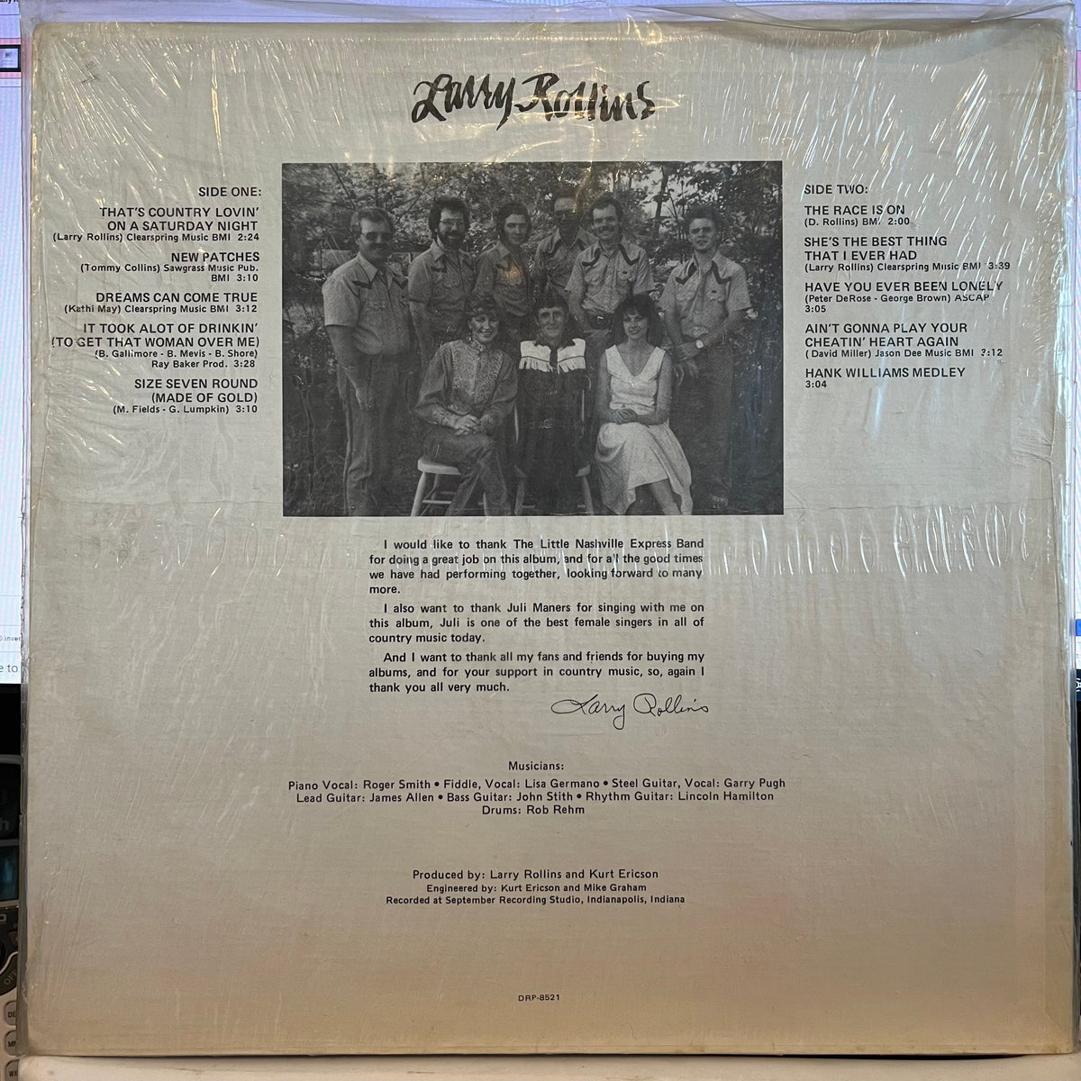 Larry Rollins - That's Country Lovin' On A Saturday Night | Near Mint (NM) Near Mint (NM)-Music History