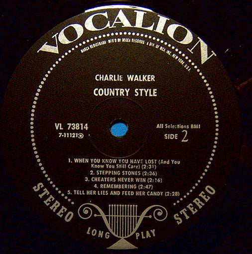 Charlie Walker (2) - Country Style | Near Mint (NM) Near Mint (NM)-Music History