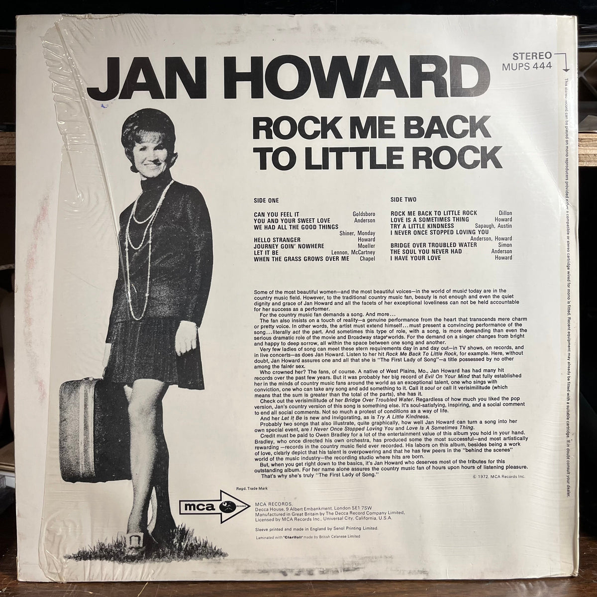 Jan Howard - Rock Me Back To Little Rock (UK VINYL) | Near Mint (NM) Near Mint (NM)-Music History