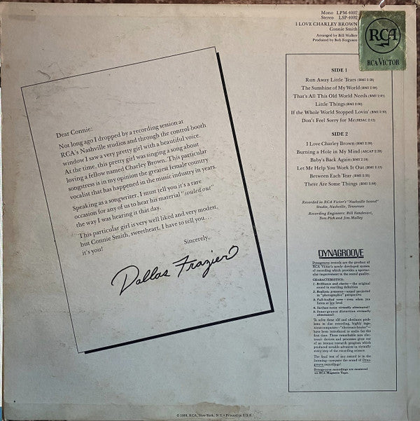Connie Smith - I Love Charley Brown *PROMO* | Near Mint (NM) Near Mint (NM)-Music History