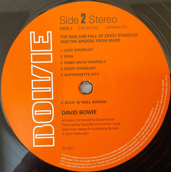 David Bowie The Rise And Fall Of Ziggy Stardust And The Spiders From Mars Parlophone, Parlophone, Parlophone, Parlophone LP, Album, RE, RM, 180 Mint (M) Mint (M)-Music History