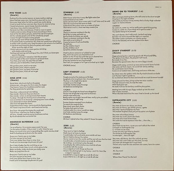 David Bowie The Rise And Fall Of Ziggy Stardust And The Spiders From Mars Parlophone, Parlophone, Parlophone, Parlophone LP, Album, RE, RM, 180 Mint (M) Mint (M)-Music History