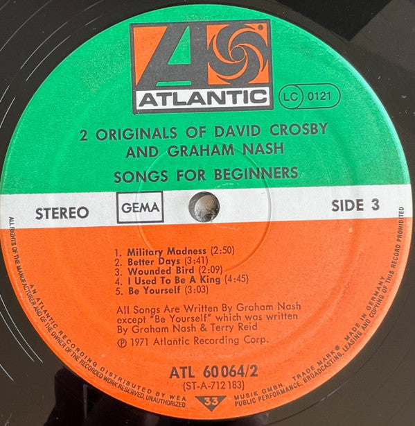 David Crosby / Graham Nash - 2 Originals Of David Crosby & Graham Nash | Near Mint (NM) Near Mint (NM)-Music History