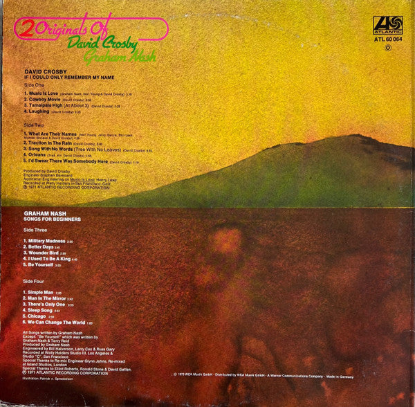 David Crosby / Graham Nash - 2 Originals Of David Crosby & Graham Nash | Near Mint (NM) Near Mint (NM)-Music History