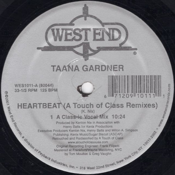 Taana Gardner - Heartbeat (A Touch Of Class Remixes) 12" VINYL) | Near Mint (NM) Near Mint (NM)-Music History