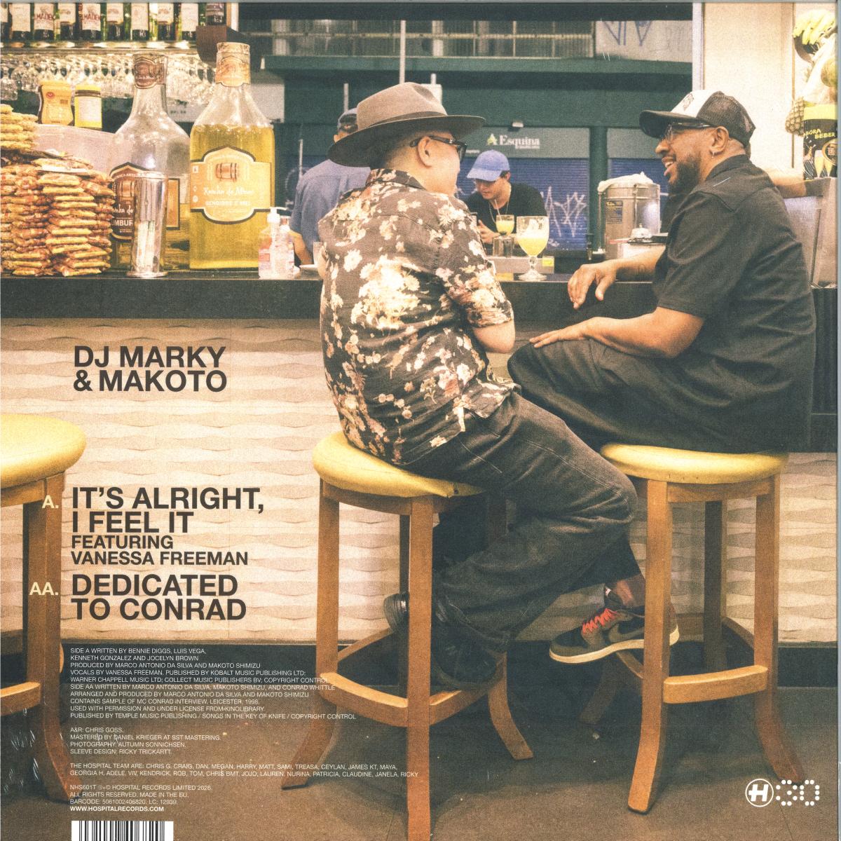 DJ Marky & Makoto - It's Alright, I Feel It / Dedicated to Conrad (VINYL 12" Hospital NHS601T 2026) | NEW-Music History