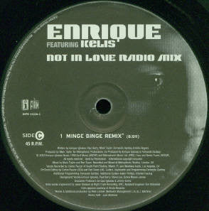 Enrique Iglesias Featuring Kelis - Not In Love Radio Mix (Black) | Very Good Plus (VG+) Very Good (VG)-Music History