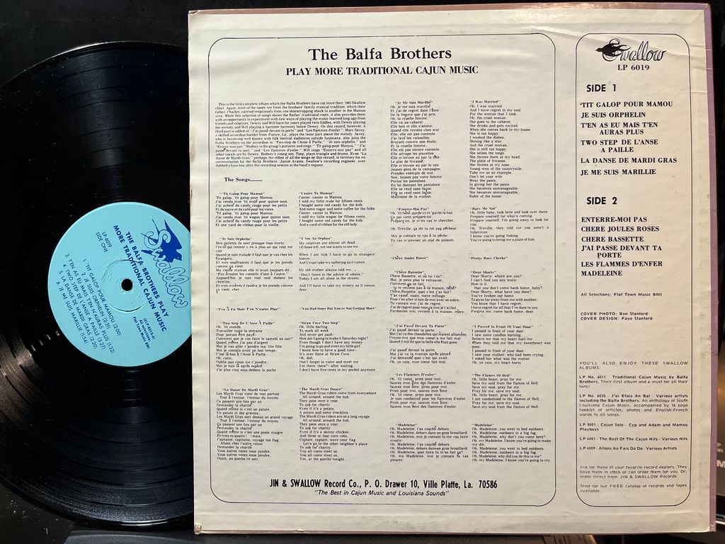 The Balfa Brothers - Play More Traditional Cajun Music (VINYL) | Near Mint (NM) Very Good Plus Plus (VG++)-Music History