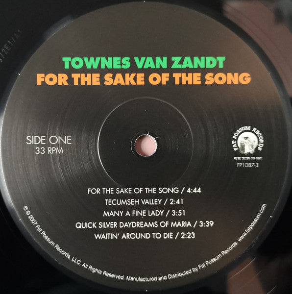 Townes Van Zandt - For The Sake Of The Song (VMP VINYL) | Mint (M) Mint (M)-Music History