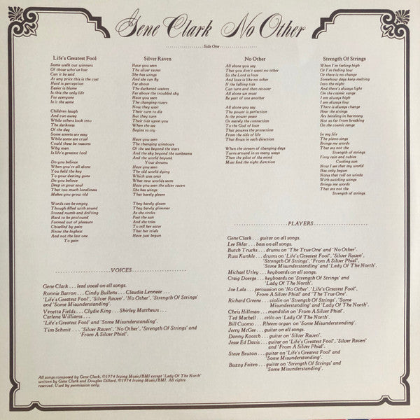 Gene Clark - No Other | Mint (M) Mint (M)-Music History