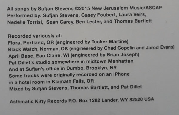 Sufjan Stevens - Carrie & Lowell | Mint (M) Mint (M)-Music History
