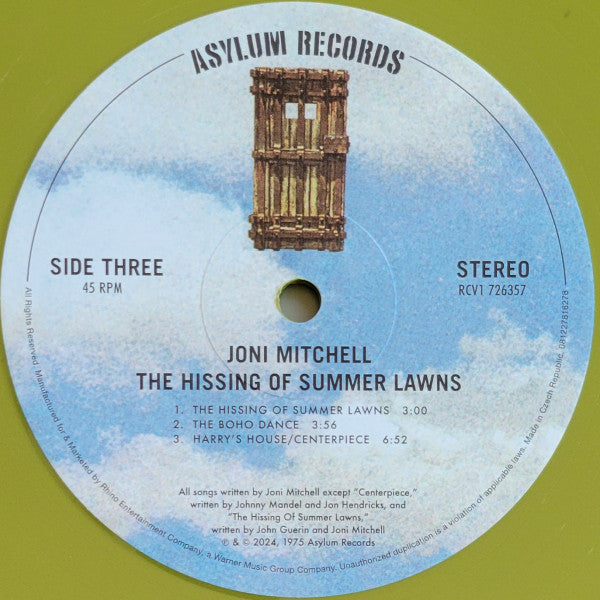 Joni Mitchell - The Hissing Of Summer Lawns (VMP | GREEN VINYL) | Mint (M) Mint (M)-Music History