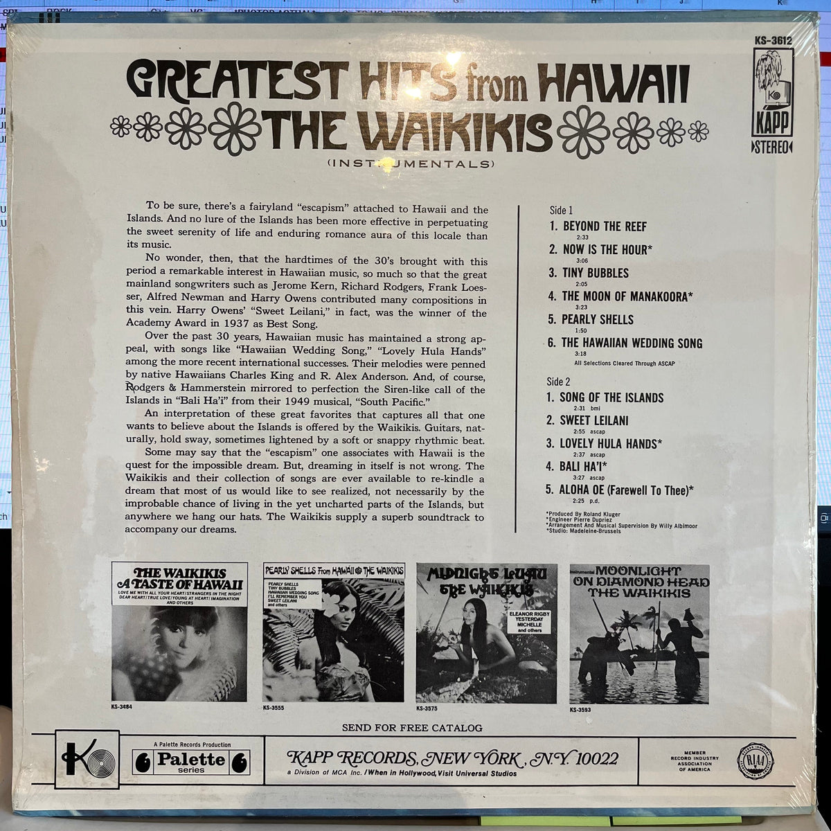 Greatest Hits From Hawaii (Instrumentals) *SEALED* | Mint (M) Mint (M)-Music History