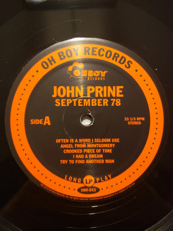 John Prine - September 78 (VINYL) | Mint (M) Mint (M)-Music History