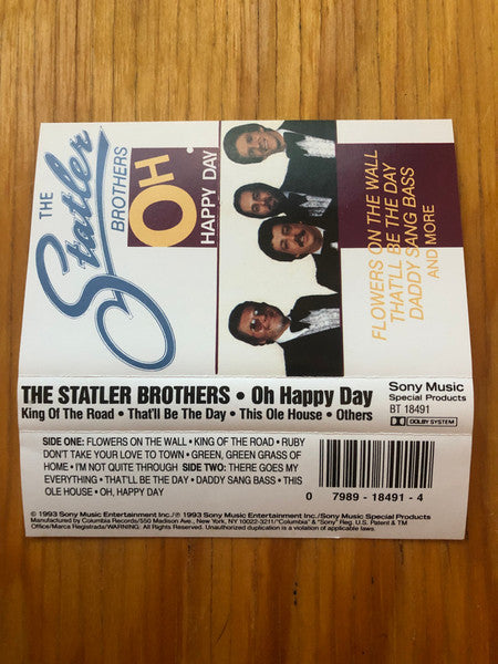 The Statler Brothers - Oh, Happy Day (CASSETTE) | Mint (M) Mint (M)-Music History