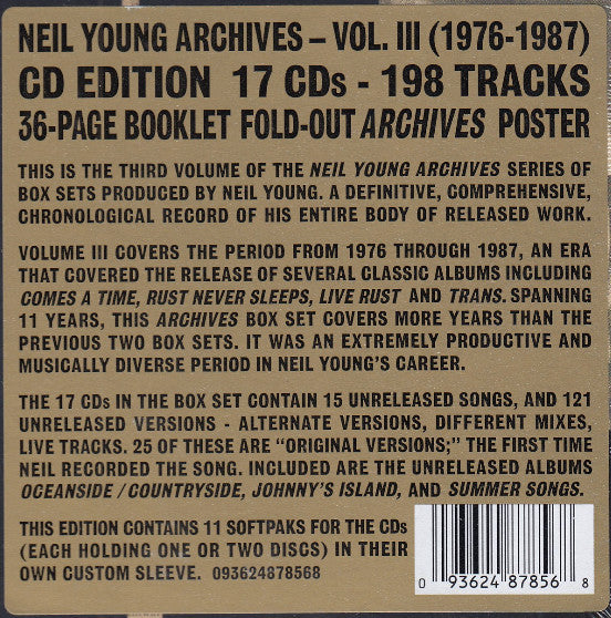 Neil Young Archives Vol. III (1976-1987) (BOX SET) | Mint (M) Mint (M)-Music History