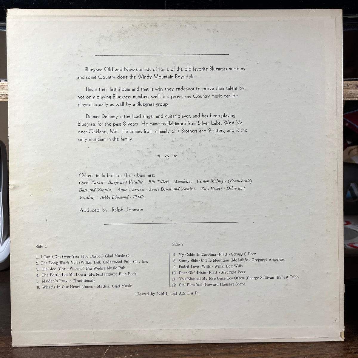 Delmer Delaney And The Windy Mountain Boys - Bluegrass Old And New *SIGNED BY BILL TOLBERT* | Excellent+ (EX+) Excellent (EX)-Music History