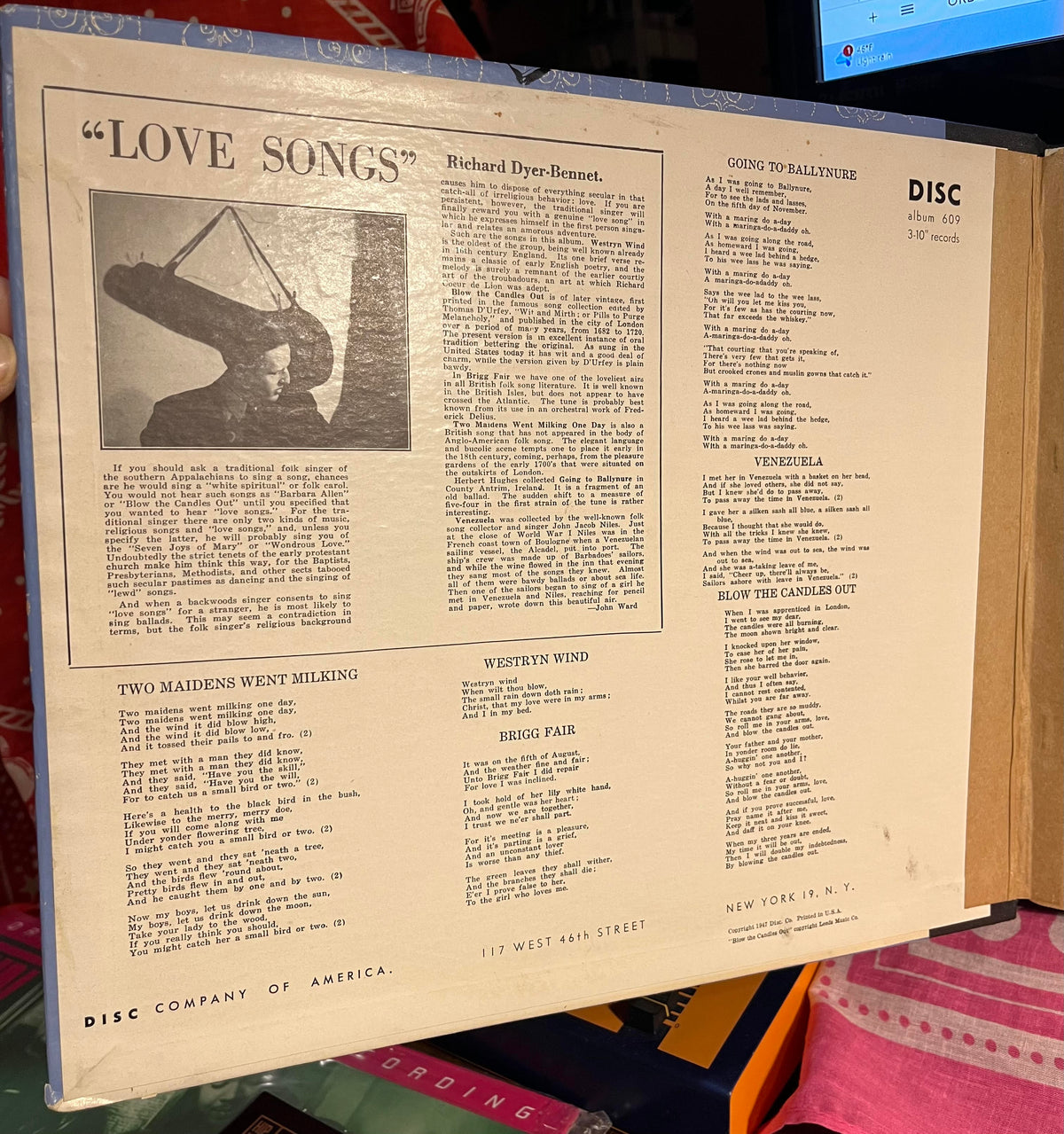 Richard Dyer-Bennet - Love Songs *3X10" 78RPM* | Excellent (EX) Excellent (EX)-Music History