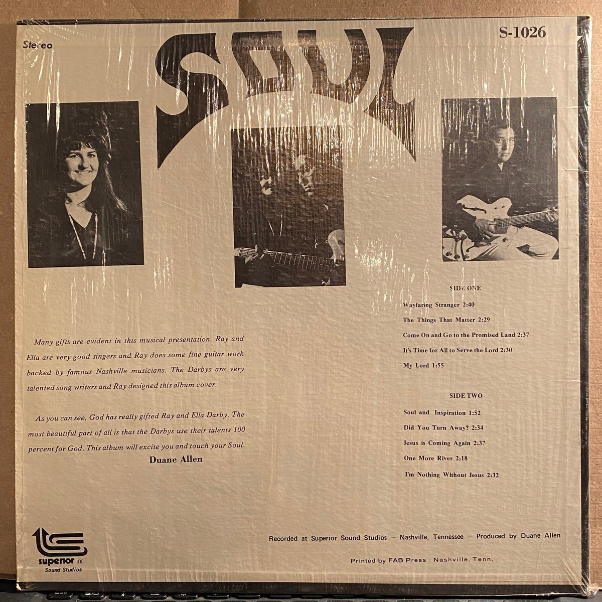 Ray & Ella Darby - Soul | Good Plus (G+) Near Mint (NM)-Music History