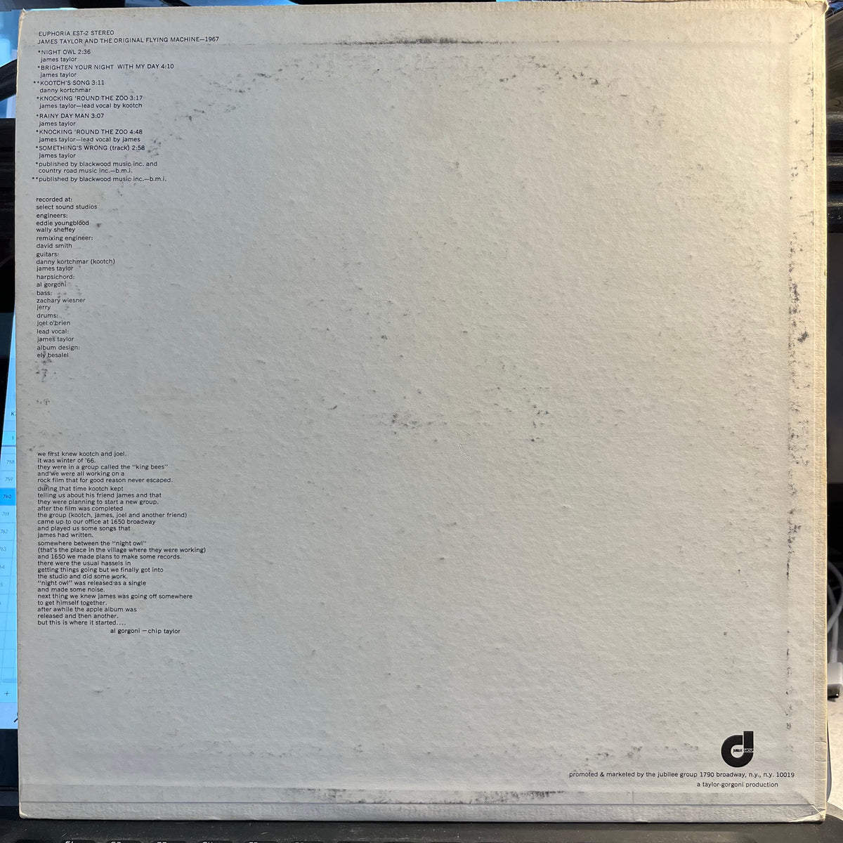 James Taylor (2) - 1967 (VINYL) | Near Mint- (NM-) Excellent+ (EX+)-Music History