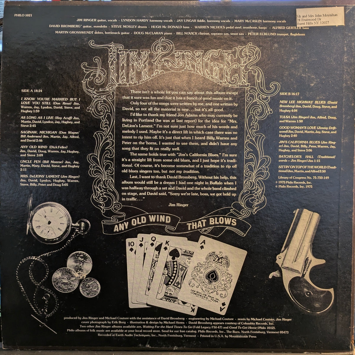 Jim Ringer - Any Old Wind That Blows (VINYL) | Near Mint (NM) Excellent (EX)-Music History