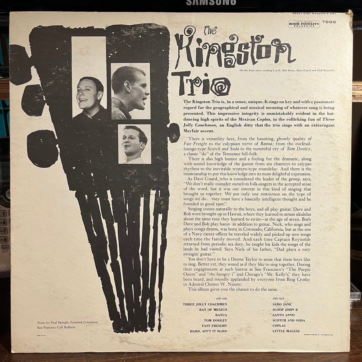 Kingston Trio - The Kingston Trio (VINYL) | Near Mint- (NM-) Near Mint- (NM-)-Music History