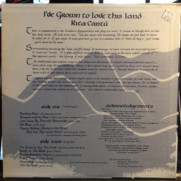 Rita Cantu - I've Grown To Love This Land (VINYL) | Near Mint (NM or M-)-Music History