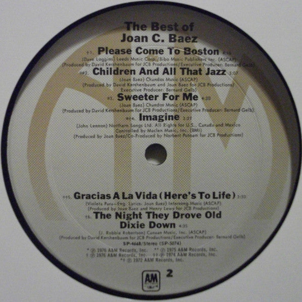 Joan Baez - The Best Of Joan C. Baez (VINYL) | Near Mint (NM) Excellent (EX)-Music History