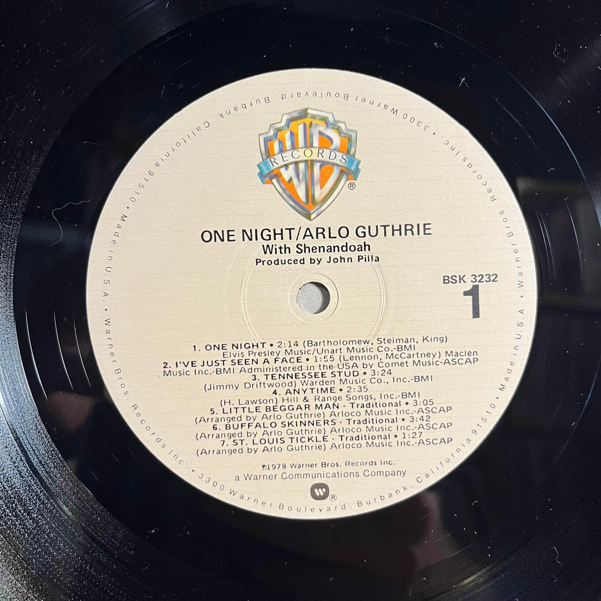 Arlo Guthrie - One Night | Near Mint (NM) Excellent (EX)-Music History
