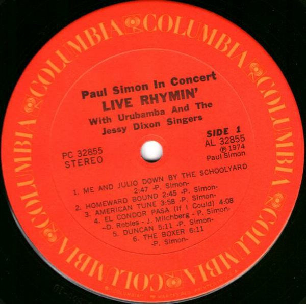 Paul Simon - Paul Simon In Concert Live Rhymin' (VINYL) | Near Mint (NM) Near Mint (NM)-Music History