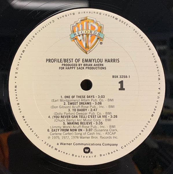 Emmylou Harris - Profile / Best Of Emmylou Harris (VINYL) | Near Mint (NM) Near Mint (NM)-Music History