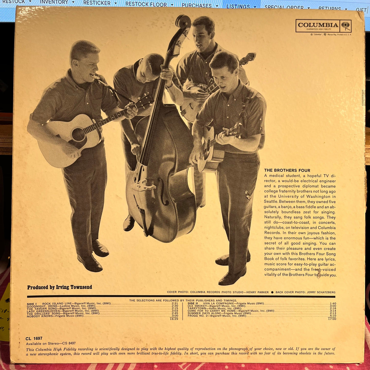 The Brothers Four - Song Book *SIGNED* | Near Mint (NM) Excellent (EX)-Music History