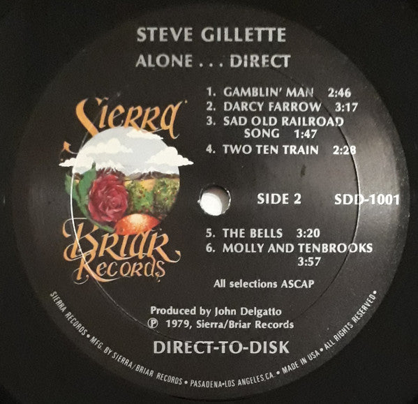 Steve Gillette - Alone... Direct *DIRECT-TO-DISK* | Near Mint (NM) Near Mint (NM)-Music History