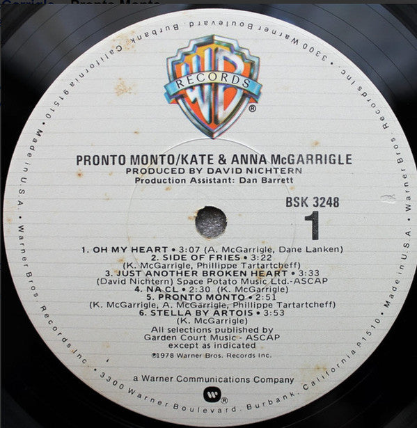 Kate & Anna McGarrigle - Pronto Monto *WINCHESTER* | Near Mint (NM) Near Mint (NM)-Music History