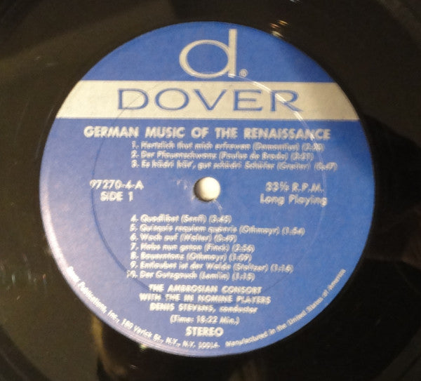 The Ambrosian Singers - German Music of the Renaissance | Near Mint (NM) Excellent (EX)-Music History