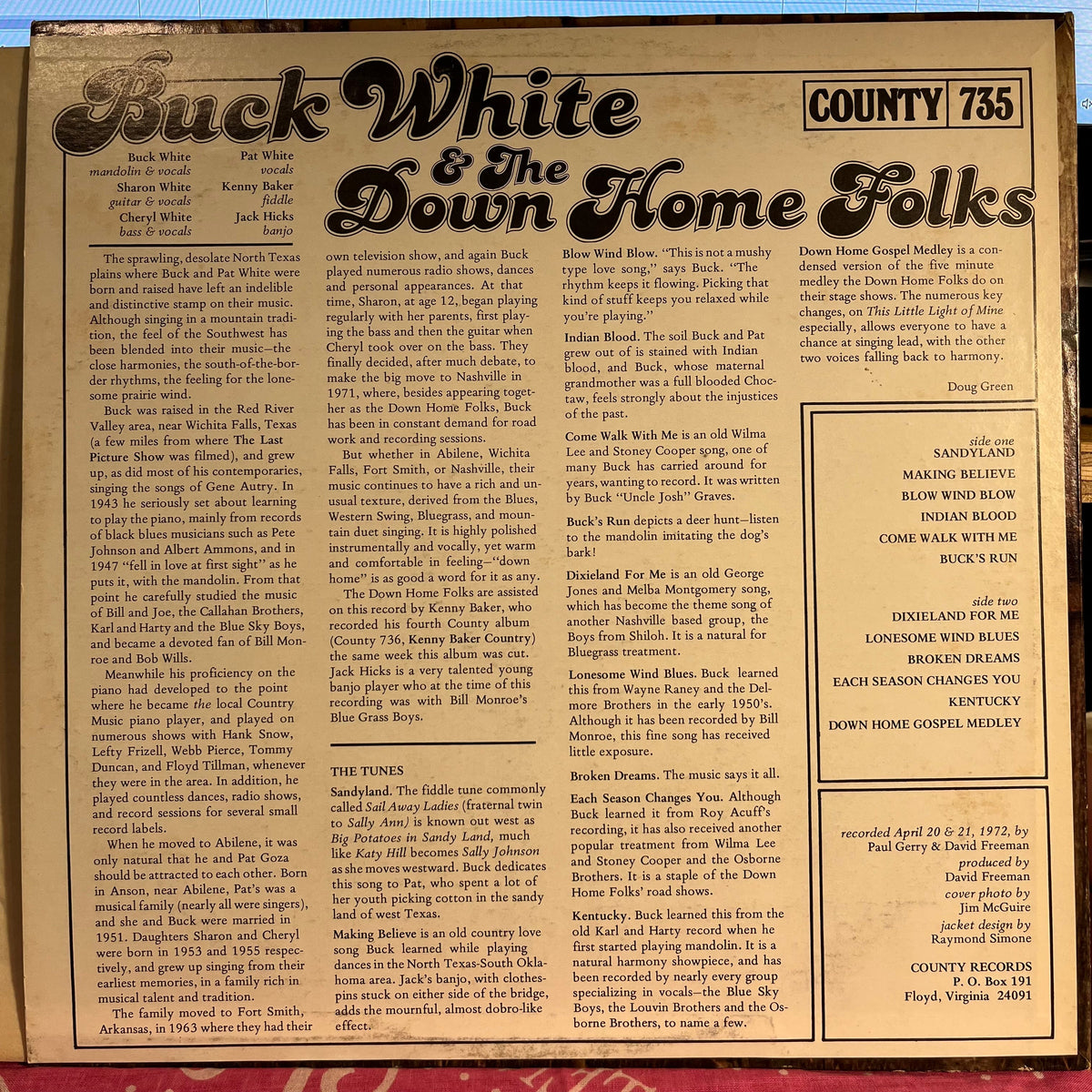 Buck White & The Down Home Folks - Buck White & The Down Home Folks | Near Mint (NM) Excellent (EX)-Music History
