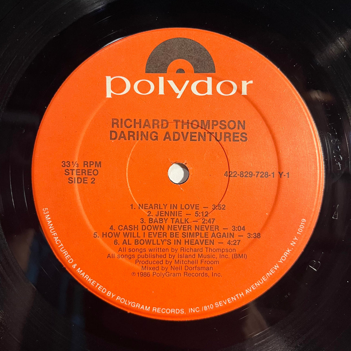 Richard Thompson - Daring Adventures *HRM* | Near Mint (NM) Excellent (EX)-Music History