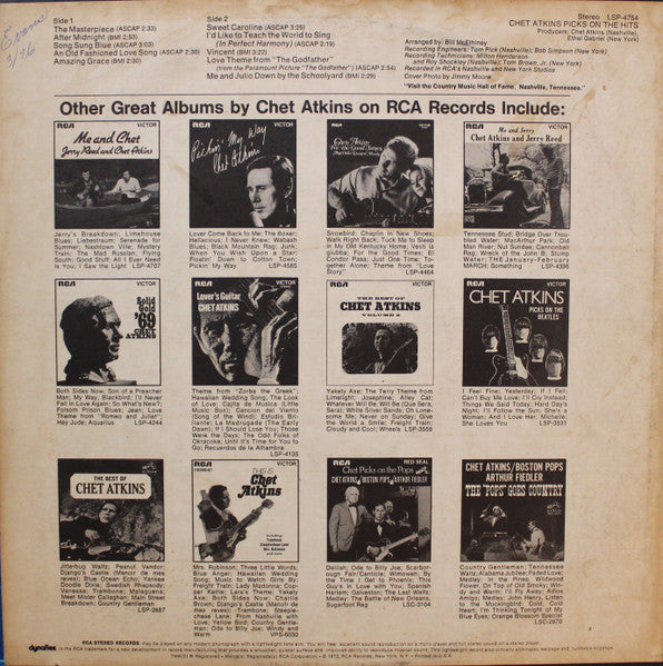 Chet Atkins - Picks On The Hits | Near Mint (NM) Excellent (EX)-Music History
