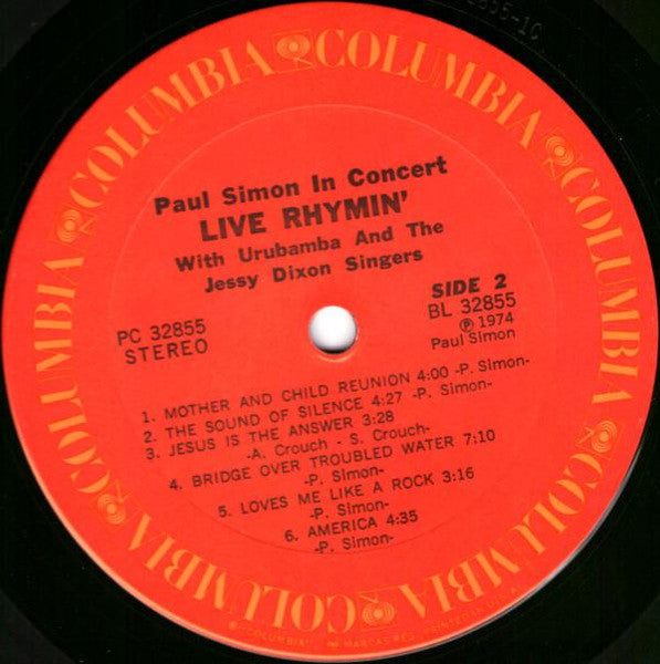 Paul Simon - Paul Simon In Concert Live Rhymin' (VINYL) | Near Mint (NM) Near Mint (NM)-Music History