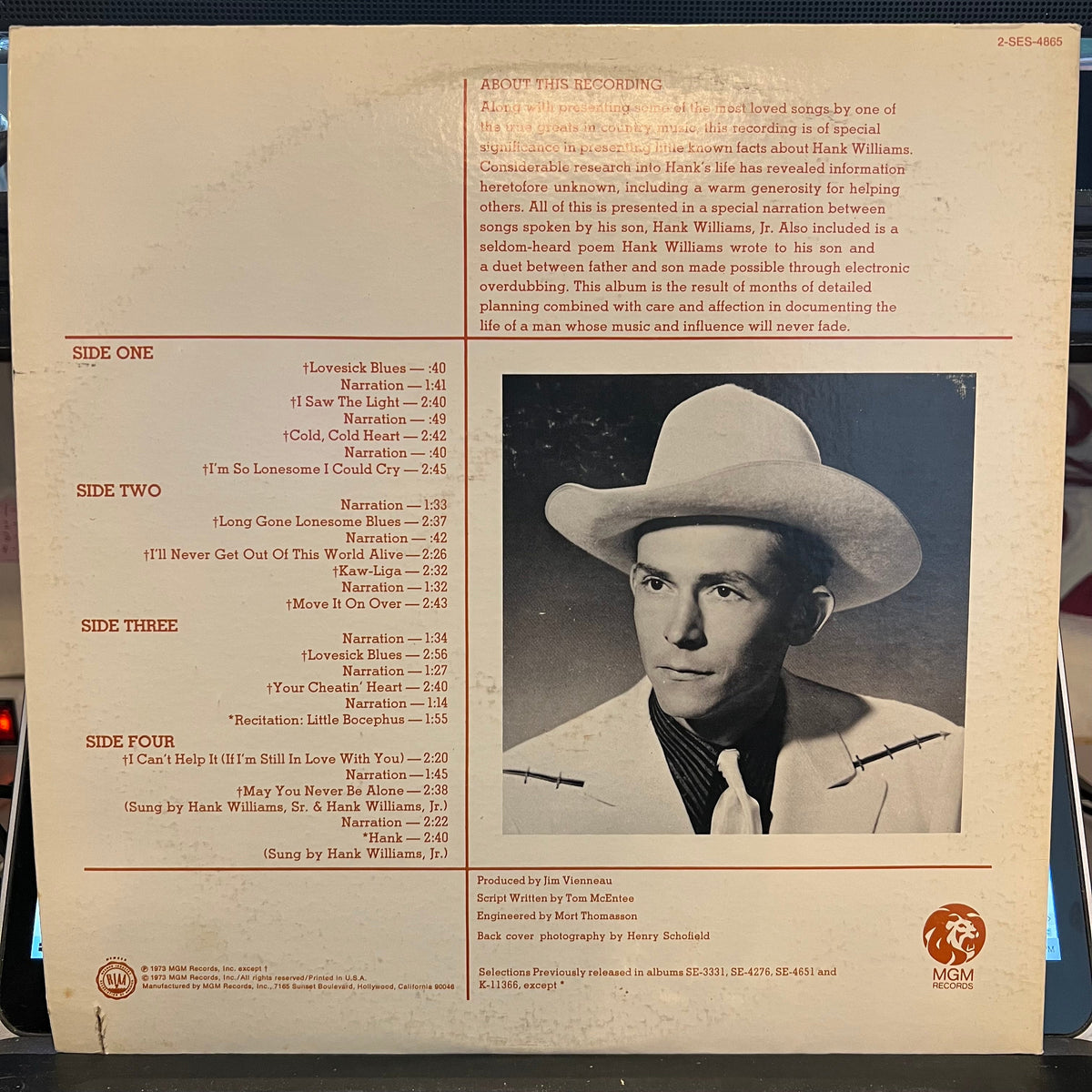 Hank Williams - The Legend Of Hank Williams In Song And Story | Near Mint (NM) Excellent (EX)-Music History