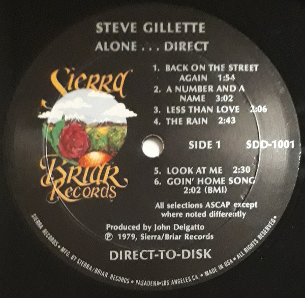 Steve Gillette - Alone... Direct *DIRECT-TO-DISK* | Near Mint (NM) Near Mint (NM)-Music History