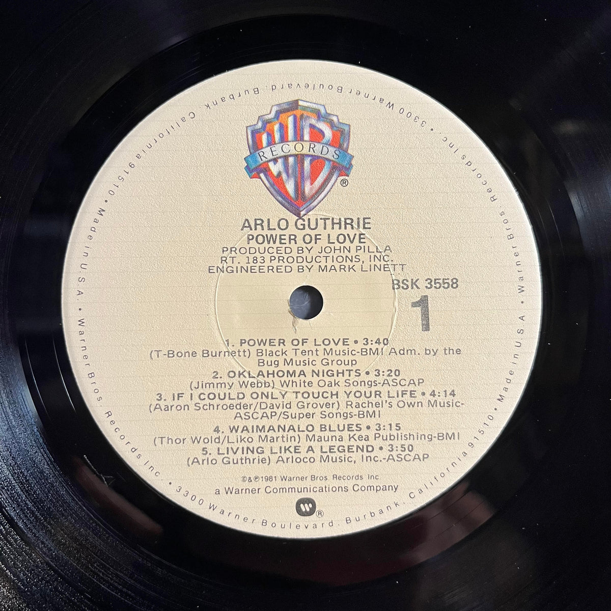 Arlo Guthrie - Power Of Love *PROMO/WINCHESTER* | Near Mint (NM) Excellent (EX)-Music History