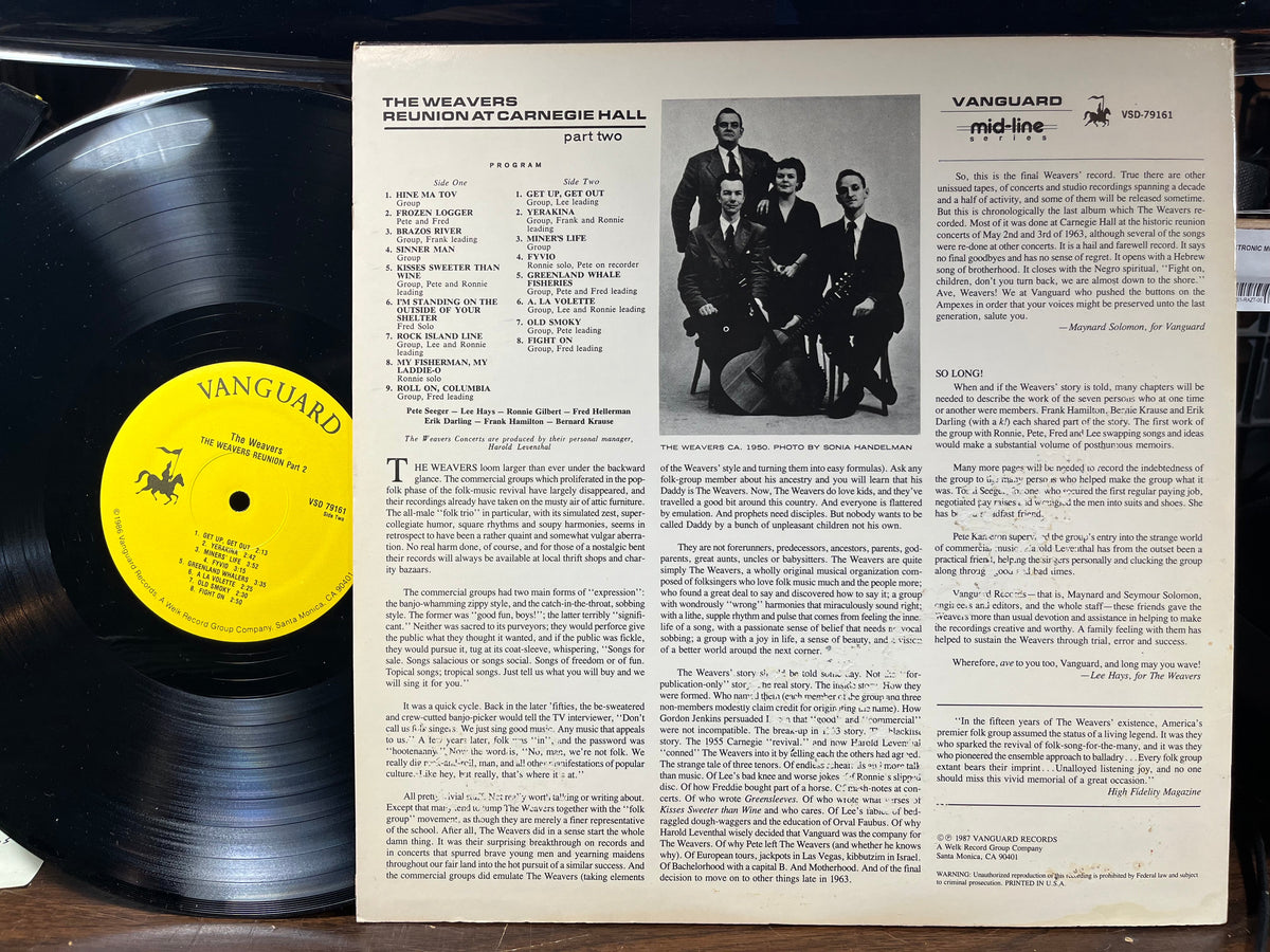 The Weavers - Reunion At Carnegie Hall Part 2 (VINYL) | Near Mint (NM) Near Mint (NM)-Music History
